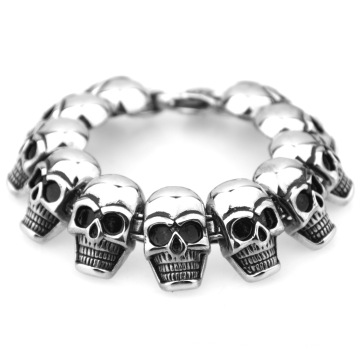 Personality Silver Gold Jewelry Jewelry Accessories Stainless Steel Skull Black Bracelet Bangles